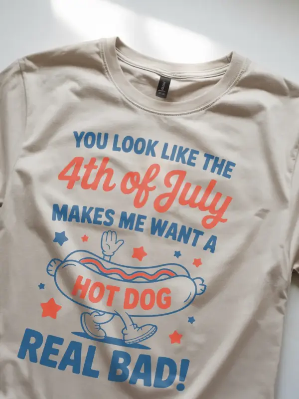 You look like the 4th of july shirt in natural – hot dog lover shirt, funny 4th july shirt, independence day tee