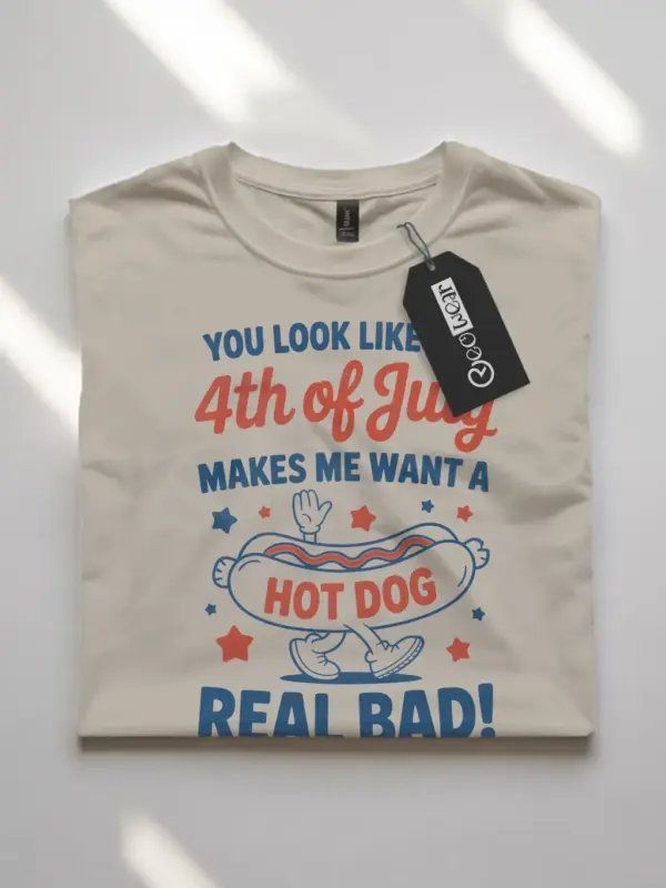 You look like the 4th of july shirt in natural – hot dog lover shirt, funny 4th july shirt, independence day tee