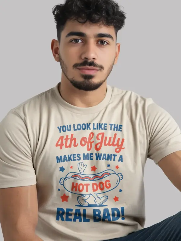 You look like the 4th of july shirt in natural – hot dog lover shirt, funny 4th july shirt, independence day tee