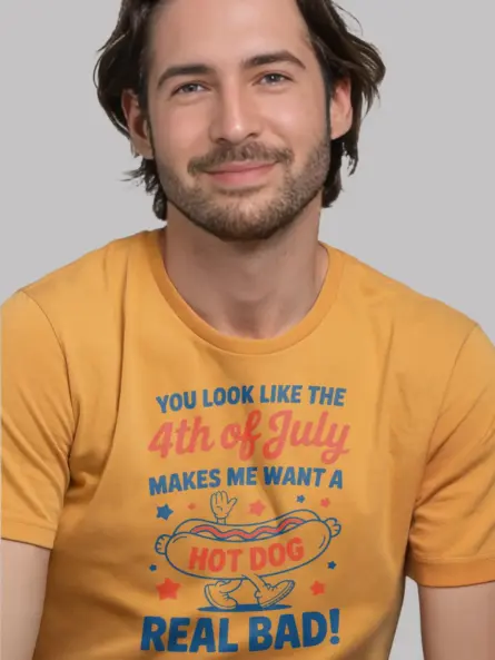 You look like the 4th of july shirt in yellow – makes me want a hot dog shirt, funny 4th july shirt, independence day tee