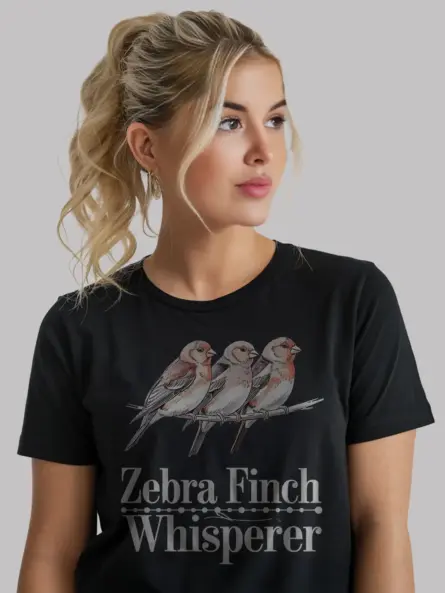 Zebra finch shirt, funny birdkeeper tshirt, black pet finch tee, bird mom bird dad gift
