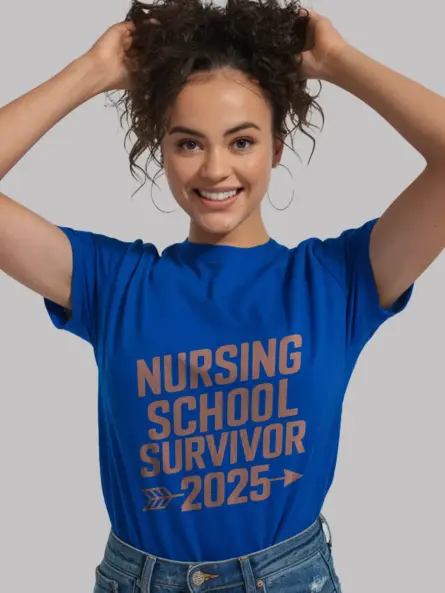 Royal blue nursing school survivor 2025 shirt – nurse pride tee