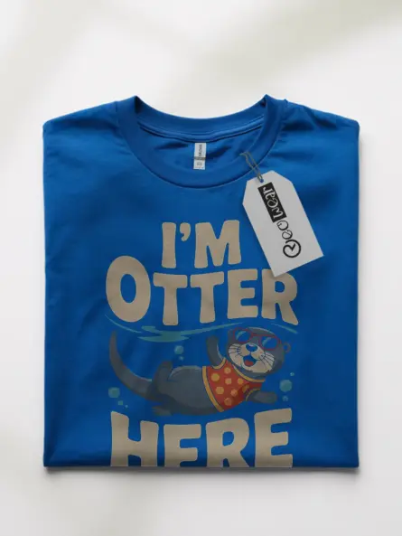 Royal Blue Funny Otter Pun T-Shirt front view