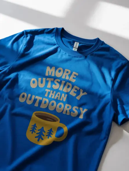 Royal Blue Cozy Camper T-Shirt camping coffee mug outdoorsy humor