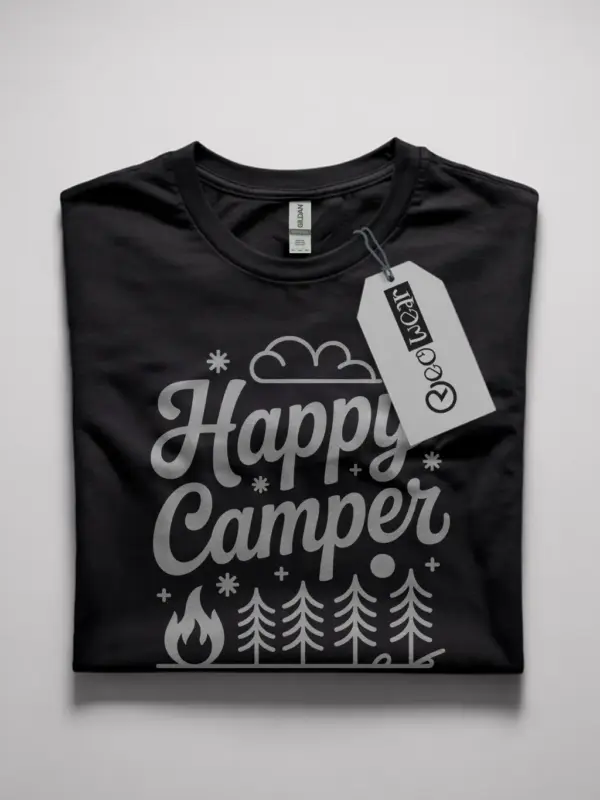 minimalist happy camper t shirt