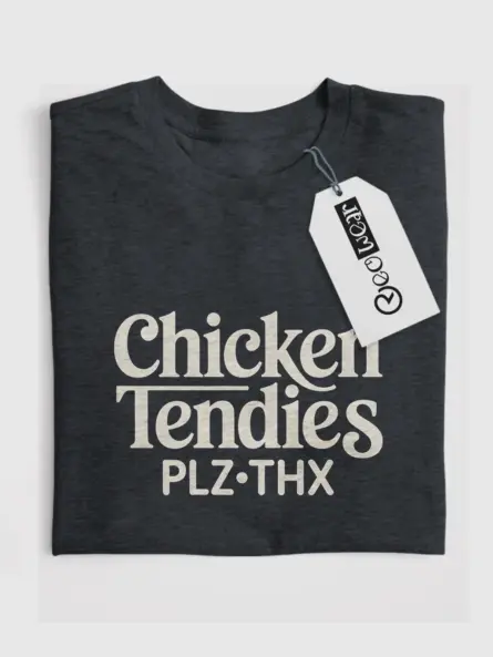 Dark Heather Chicken Tendies Meme T-Shirt buy chicken tendies plz thx t-shirt online front view