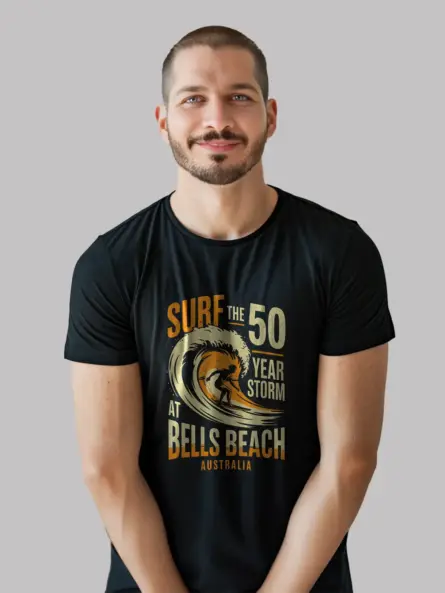 retro surfing poster graphic tee