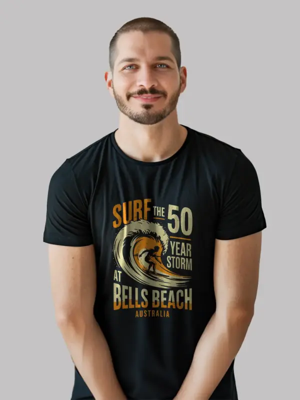retro surfing poster graphic tee