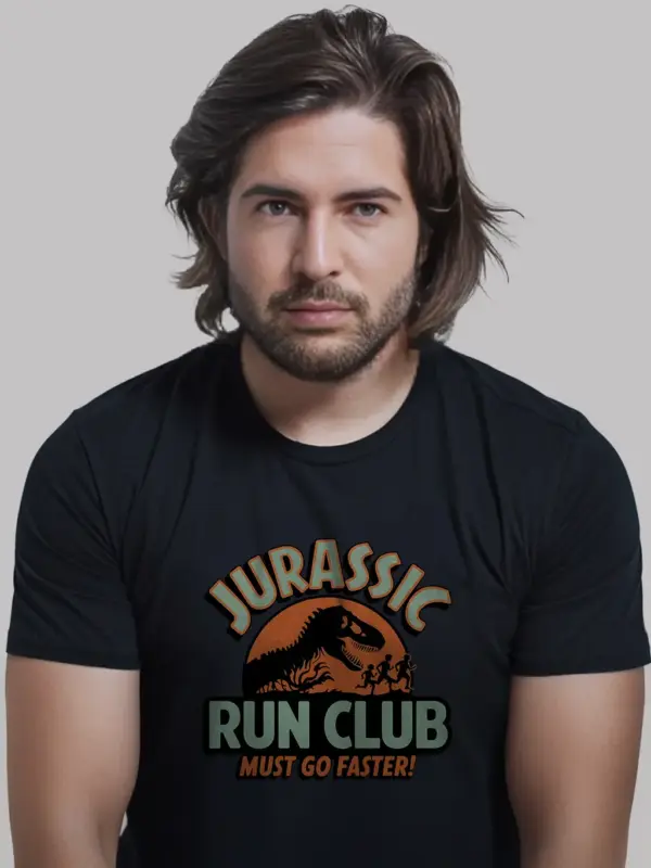 Black Dinosaur Running Club Shirt lifestyle shot