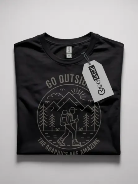 minimalist hiking graphic t-shirt