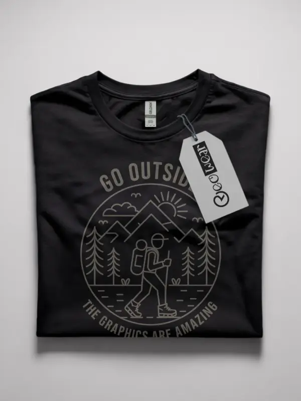 minimalist hiking graphic t-shirt