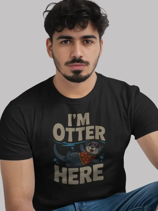 Black I’m Otter Here Funny Otter Pun T-Shirt