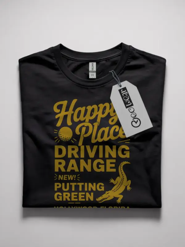 Black Retro Driving Range T-Shirt front view