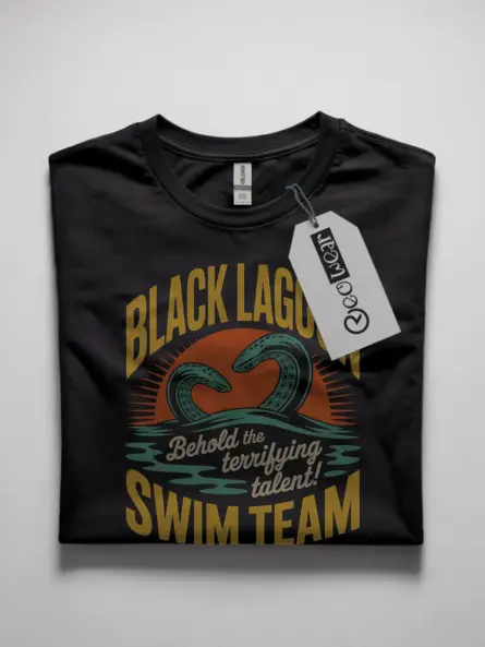 retro black lagoon swim team t-shirt