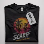 retro sci fi travel poster t-shirt