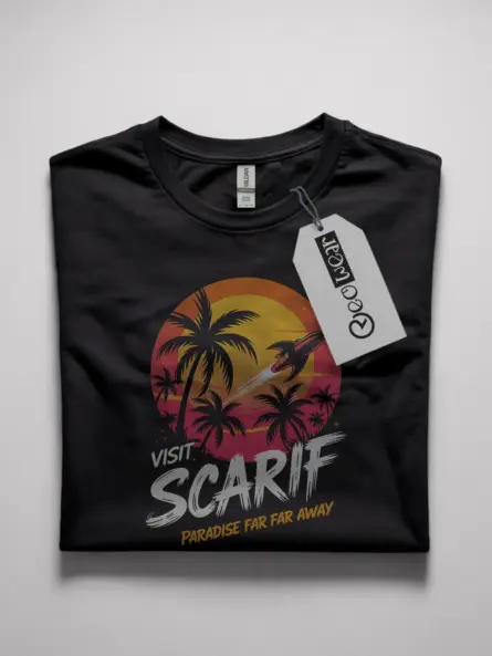 retro sci fi travel poster t-shirt