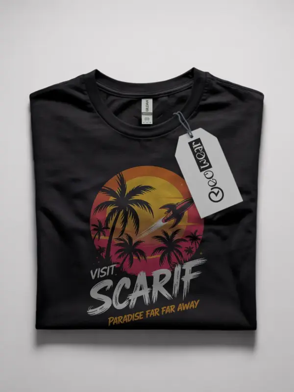 retro sci fi travel poster t-shirt