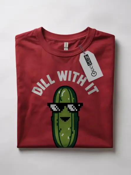red Funny Dill Pickle T-Shirt front view
