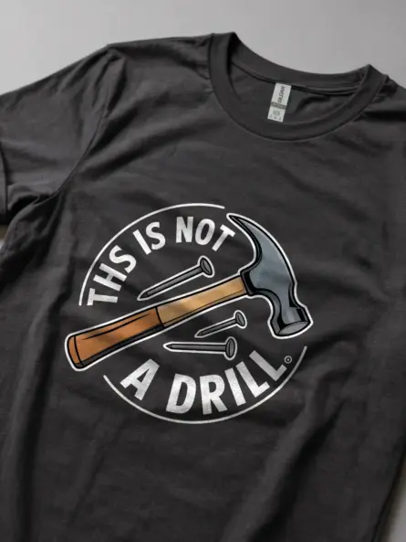 Dark Heather hammer and nails pun shirt
