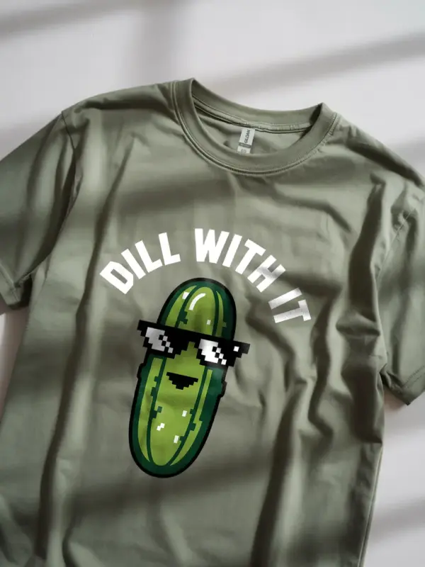 Military green Funny Dill Pickle T-Shirt