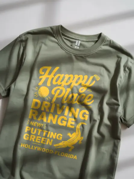 Military Green Retro Driving Range T-Shirt