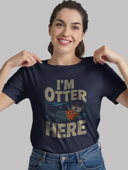 Navy Funny Otter Pun T-Shirt