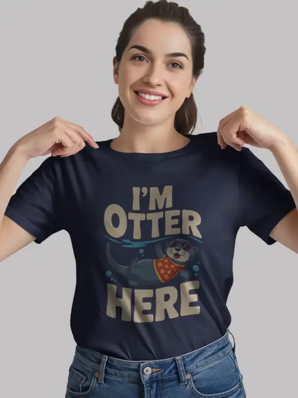 Navy Funny Otter Pun T-Shirt