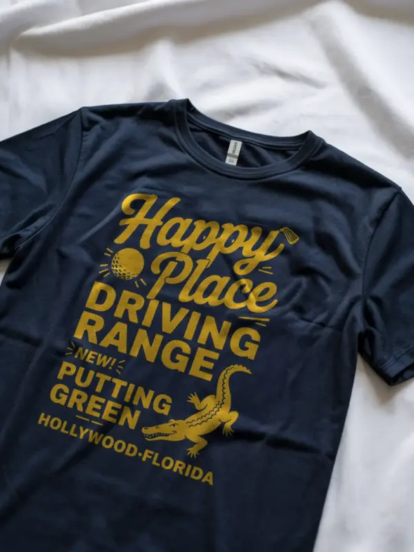 Navy Unique Putting Green Graphic Tee lifestyle