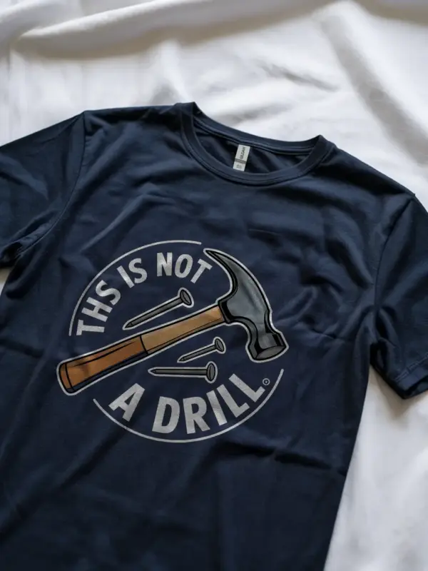 Navy funny construction themed t shirt