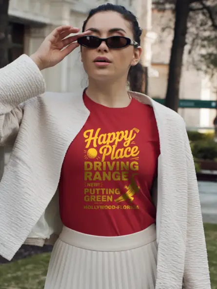 Red Retro Driving Range T-Shirt