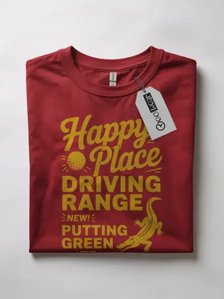 Red Retro Driving Range T-Shirt front view