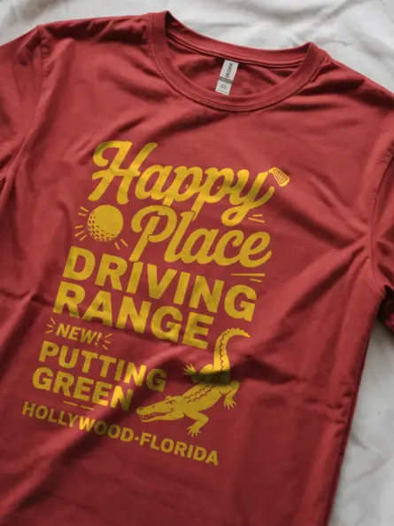 Red Vintage Golf Course Shirt lifestyle