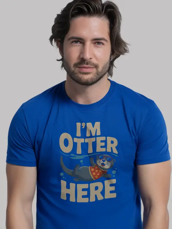 Royal Blue Playful Animal Humor Shirt lifestyle