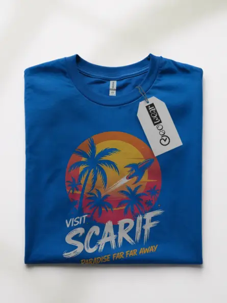 Royal Blue Nostalgic Pop Culture Tee lifestyle angle