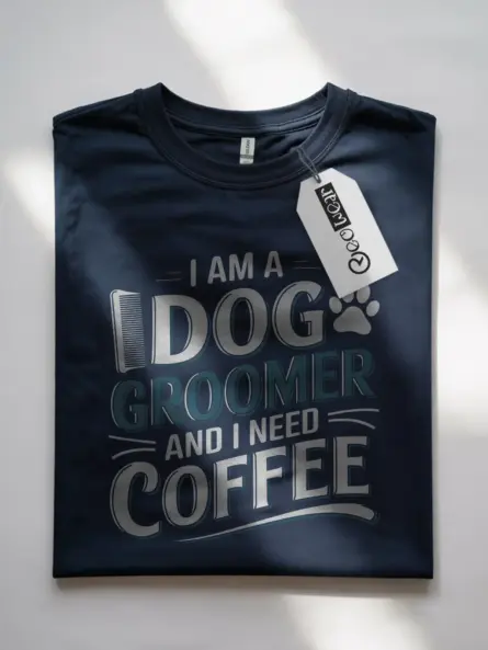 Navy i am a dog groomer and i need coffee shirt – pet groomer tee