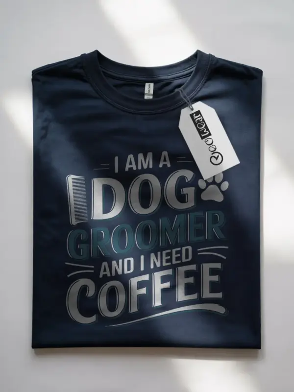 Navy i am a dog groomer and i need coffee shirt – pet groomer tee