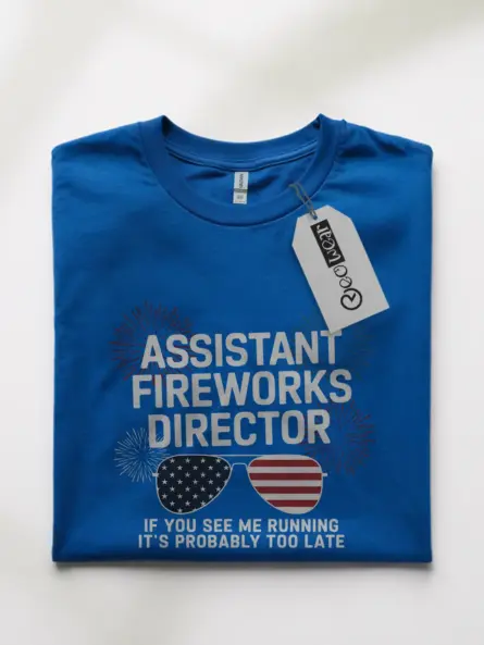 Royal blue funny fireworks director shirt – 4th of july celebration