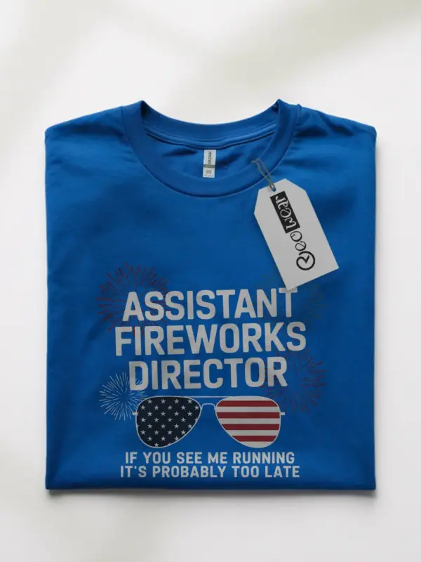 Royal blue funny fireworks director shirt – 4th of july celebration