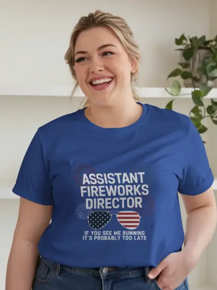 Royal blue funny fireworks director shirt – 4th of july celebration