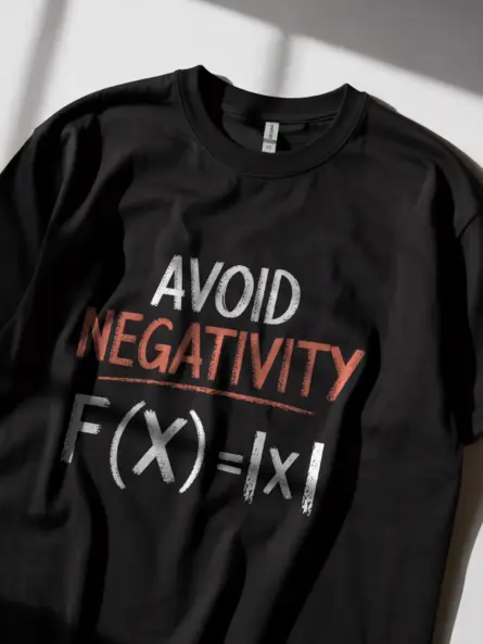 Avoid negativity math nerd shirt in black – funny math teacher tee
