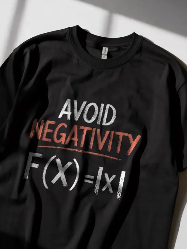 Avoid negativity math nerd shirt in black – funny math teacher tee