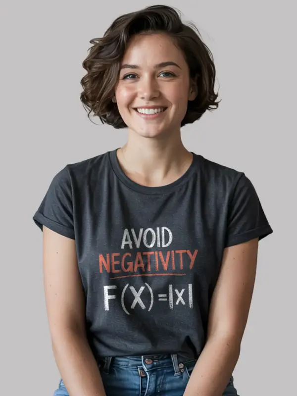 Dark heather avoid negativity math nerd shirt – math humor gift