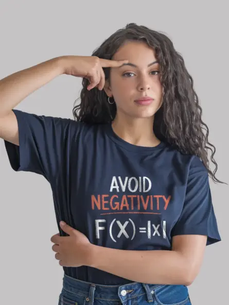Navy avoid negativity math nerd shirt – clever math equation t-shirt