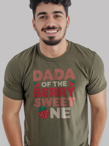 Military green berry sweet one dada shirt – dad strawberry shirt