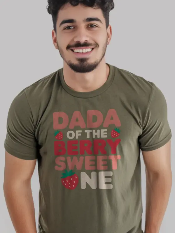 Military green berry sweet one dada shirt – dad strawberry shirt