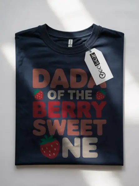 Navy berry sweet one dada shirt – funny first birthday tee