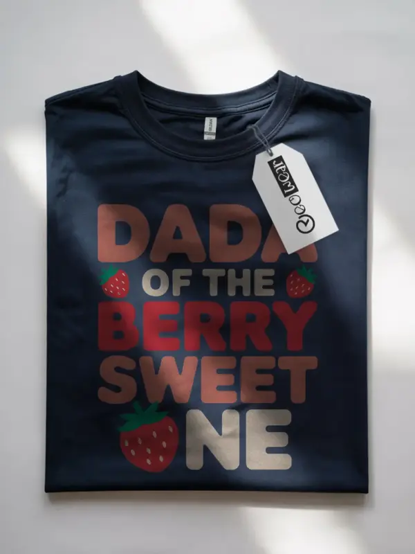 Navy berry sweet one dada shirt – funny first birthday tee