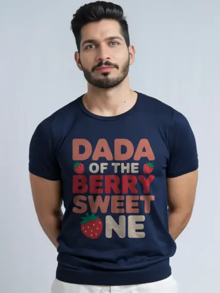 Navy berry sweet one dada shirt – funny first birthday tee