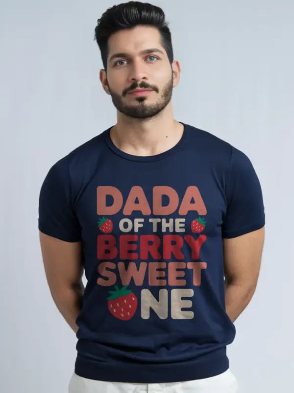 Navy berry sweet one dada shirt – funny first birthday tee