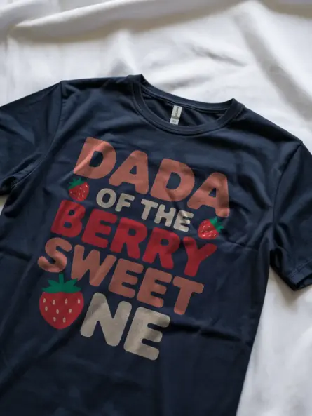 Navy berry sweet one dada shirt – funny first birthday tee